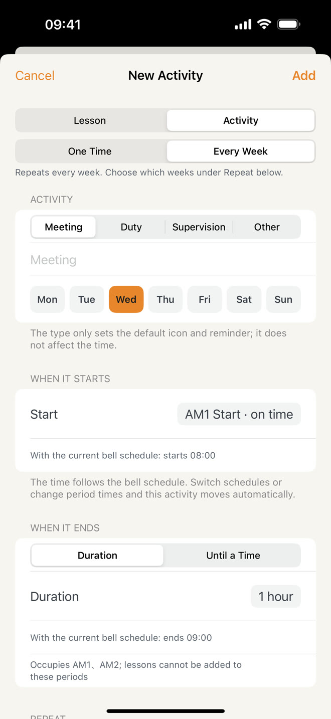New activity