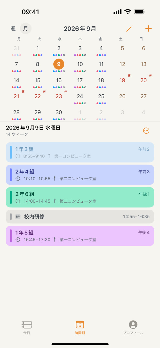 月表示